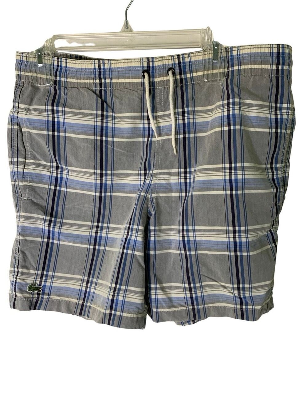 Lacoste swim suit plaid men's size small